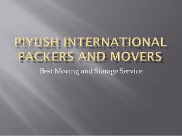 Movers and Packers in Panchkula