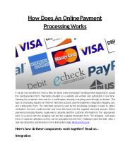 How Does An Online Payment Processing Works