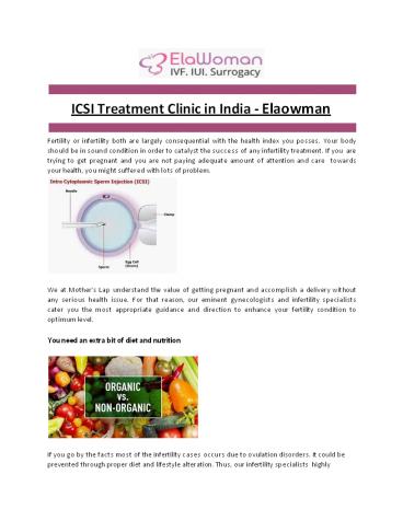 ICSI Treatment Clinic in India - Elawoman