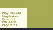 Why Should Employers Conduct Wellness Programs?