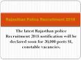 Rajasthan Police Recruitment 2018 PowerPoint PPT Presentation