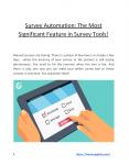 Survey Automation: The Most Significant Feature in Survey Tools! PowerPoint PPT Presentation