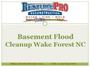 Basement Flood Cleanup Wake Forest NC