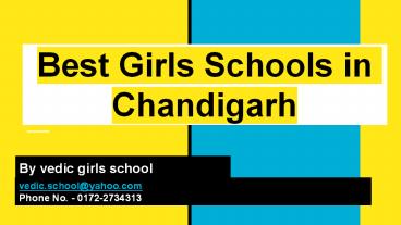Best Girls Schools in Chandigarh