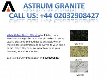 Best White Galaxy Quartz Kitchen Worktop in London