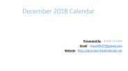 december 2018 Calendar