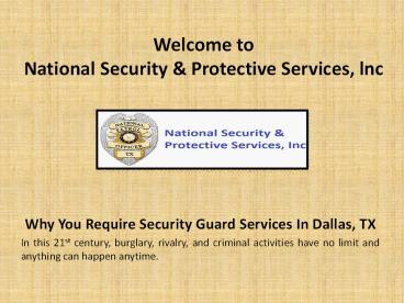 Security Guard Services Dallas, TX, Security Firm Dallas, TX