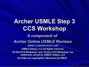 Archer USMLE Step 3 - Usmlestep3blog.com