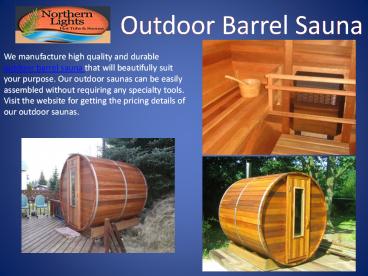 Best Outdoor Barrel Sauna Service
