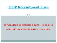 ITBP job 2018