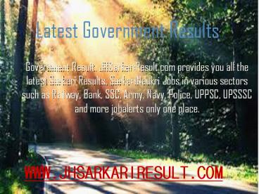 Latest Government Results