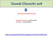 Ganesh Chaturthi Celebration 2018