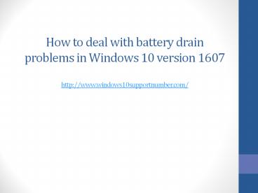 Deal With Battery Life in Windows 10