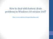 Deal With Battery Life in Windows 10