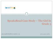 Speak2Read Case Study – The Girl In Grade 3