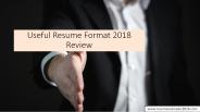 Useful Resume Format 2018 Review