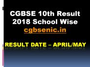 CGBSE 10th class Result 2018