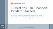 10 Best YouTube Channels for Math Teachers