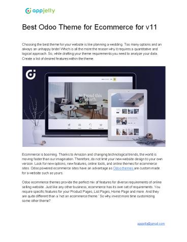 Best Odoo Theme for Ecommerce for v11
