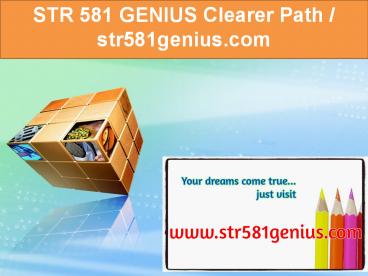 STR 581 GENIUS Success is a Tradition / str581genius.com