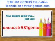 STR 581 GENIUS Education Technician / str581genius.com