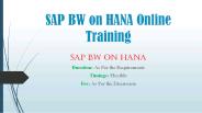 SAP BW on HANA Course Content PPT