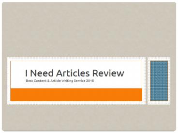 I Need Articles | Article Writing Review