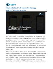 Best Cell Phone Tracker App for Android- ONESPY