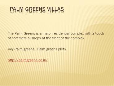 palm greens villas