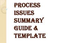 Process Issues Summary Guide & Template