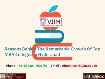 Reasons Behind The Remarkable Growth Of Top MBA Colleges In Hyderabad