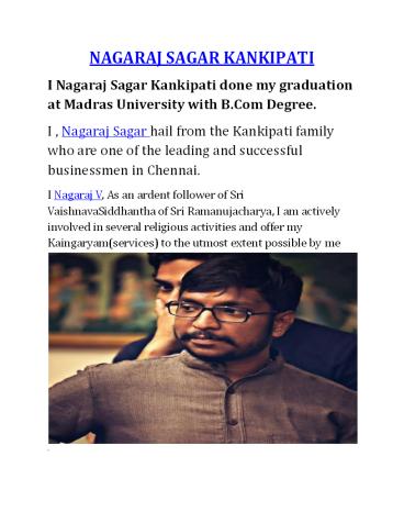 Nagaraj Sagar Kankipati | Nagaraj Sagar | Nagaraj V (2)
