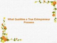 David Borshell | What Qualities a True Entrepreneur Possess