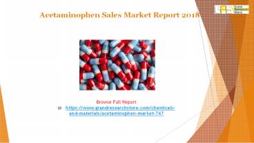 Acetaminophen Sales Market Report 2018