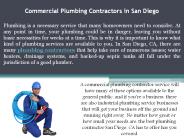Commercial Plumbing Contractors in San Diego