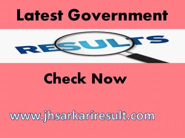 Latest Government Results