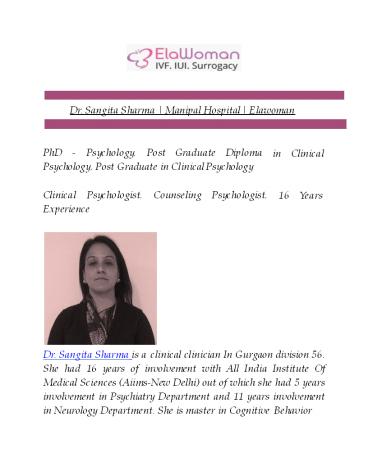 Dr. Sangita Sharma |  Manipal Hospital |  Elawoman