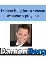 Damon Berg hire a veteran awareness program