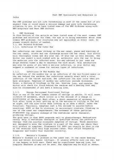 Best ENT Specialists