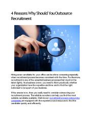 4 Reasons Why Should You Outsource Recruitment