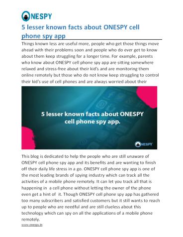 Best cell phone tracker app – ONESPY