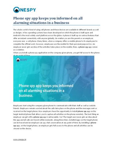 Call ONESPY and grab upto 35% discounts.