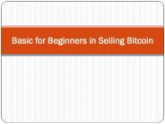 Basic for Beginners in selling Bitcoin