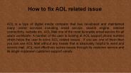 How to fix AOL related issue 