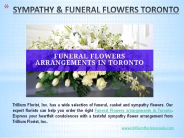 Funeral Flowers arrangements in Toronto - Funeral Flowers Toronto
