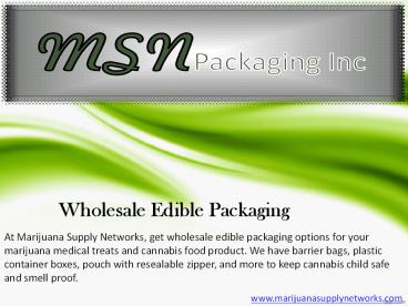 Wholesale Edible Packaging