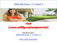 HRM 498 Your world / snaptutorial.com