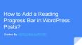 How to Add a Reading Progress Bar in WordPress Posts? PowerPoint PPT Presentation