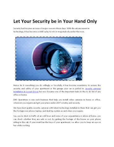 Security CCTV camera and IT installation in Locust grove