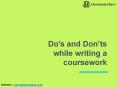 Do's and Don’ts while writing a coursework PowerPoint PPT Presentation